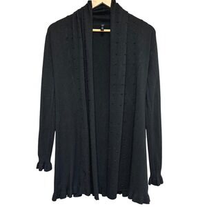 Anthropologie Lapis Dotted Ruffle Hem Cardigan Women S Open Front Sweater Cozy‎